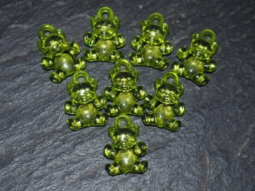 Acryl Teddybär 2 cm (grün)